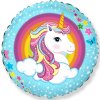 Balonek fóliový Jednorožec s duhou, 45 cm