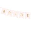 Svatební banner BRIDE & GROOM růžový, 155 cm