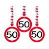 Závěsné spirály číslo 50 dopravní značky, 3 ks