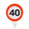 Narozeninová svíčka číslo 40 dopravní značka