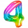 Fóliové číslo 4 duhové, 81 cm