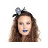 Karnevalová čelenka Lebka - stříbrná třpytivá