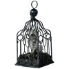 Dekorace Kostra sovy v kleci - pohyb, světlo, zvuk, 33 cm