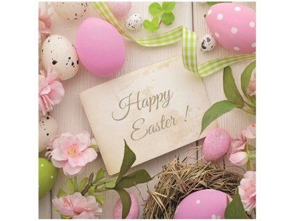 15464 servitky velkonocne happy easter 33cm 20ks 37826