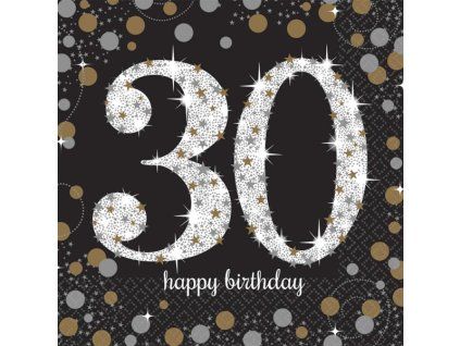 servitky happy birthday 30 gold 5489
