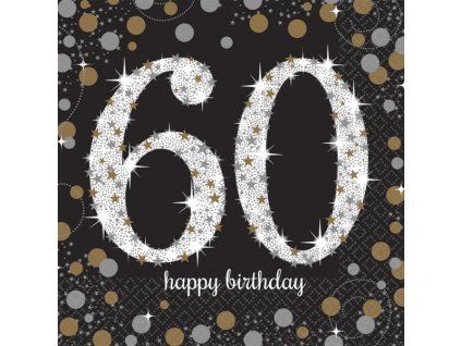 servitky happy birthday 60 gold 5492