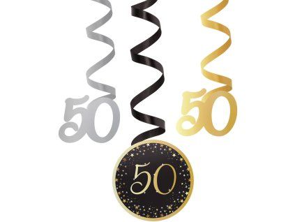 Függő spirális 50 Gold Diamonds 12db 63cm