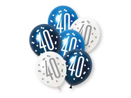 balony 40 glitz blue 30cm 6ks 39727