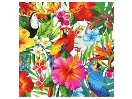 servitky aloha papagaje 33cm 12ks 42893