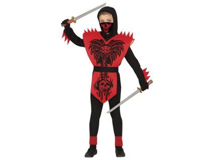 kostym ninja cervena lebka 3 4 rokov 43677