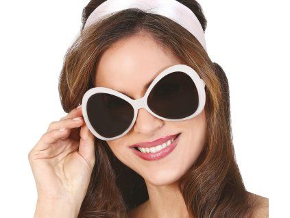 party okuliare disco retro 70s biele 45007