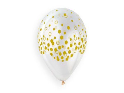 balony zlate bodkovane 33cm 50ks 45789