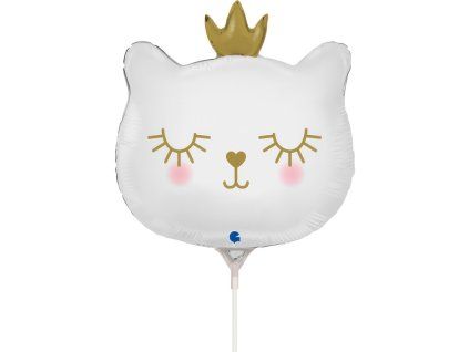 mini foliovy balon biela macicka 35cm 47318