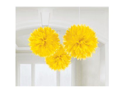 pomponove gule zlte 40cm 3ks 51188