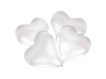 balony srdcia biele 30cm 5ks 51191