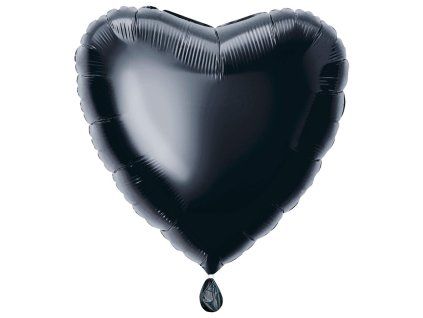 40322 foliovy balon srdce cierne 45cm 51383