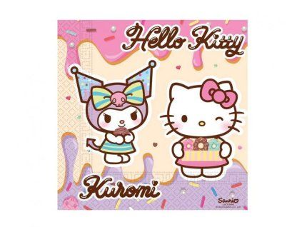 servitky hello kitty a kuromi 33x33cm 20ks 51464