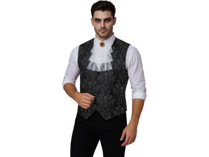 Halloweenská pánská vesta černá s lebkami uni