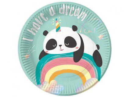 Papírtányérok Panda 18cm 6db