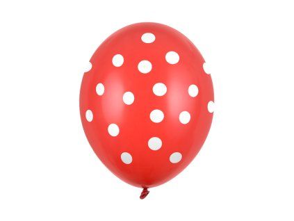 balony dots cerveno biele 30cm 6ks 14914
