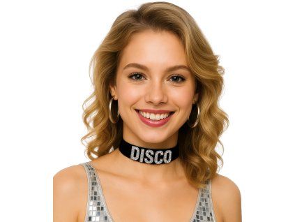 Obojkový náhrdelník Disco čierny