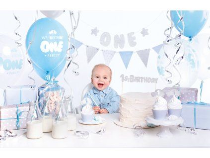 8468 party decorations set 1st birthday silver 15598