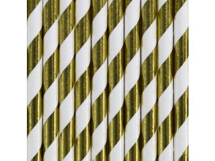 paper straws gold 19.5cm 15807