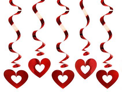swirls hearts red 60cm 15852