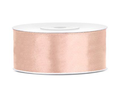 satin ribbon light peach 25mm25m 16207