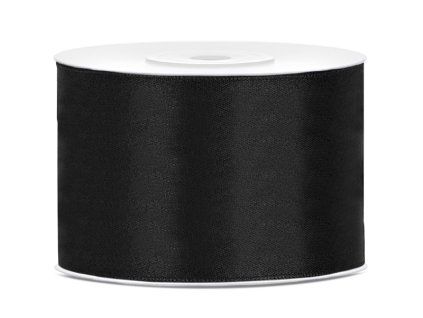 satin ribbon black 50mm25m 16267