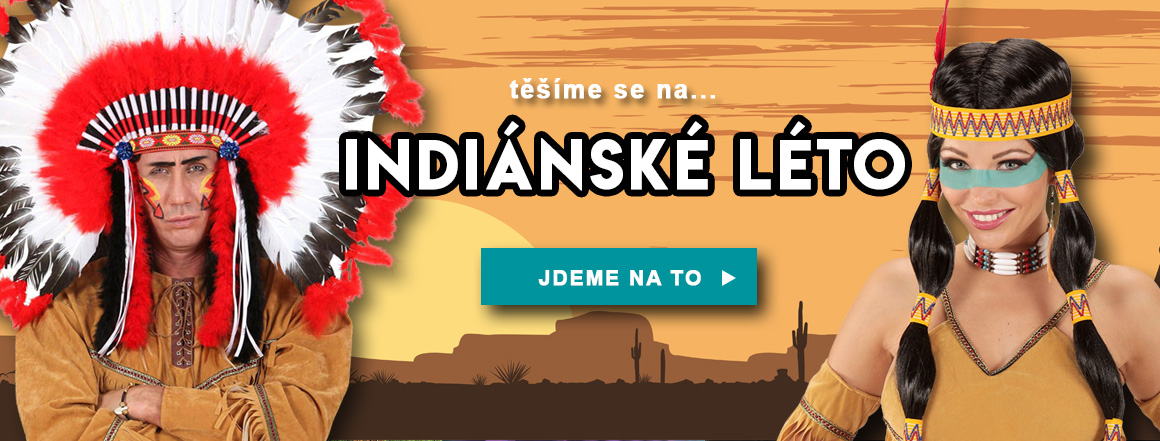 Karnevalové kostýmy a masky pro indiány a indiánky