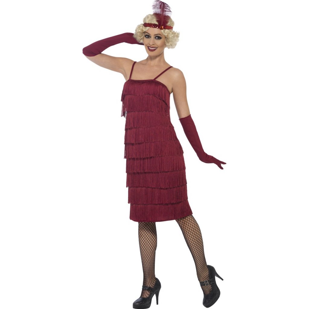 Kostým 20. léta Charleston šaty burgundy
