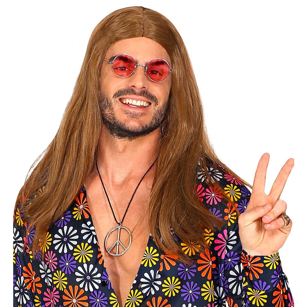 Hnědá paruka Hippie týpek