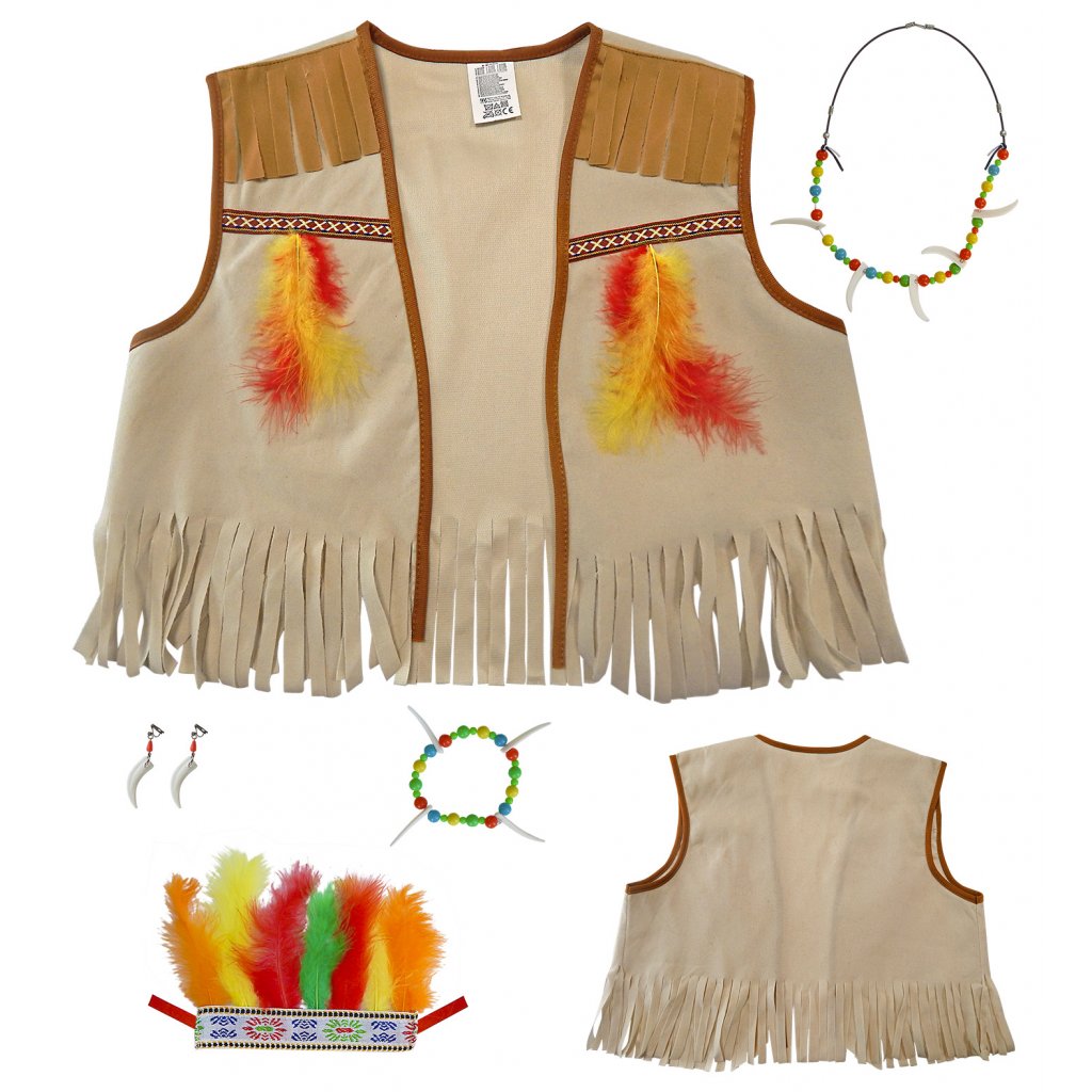 Dětská indiánská vesta s doplňky