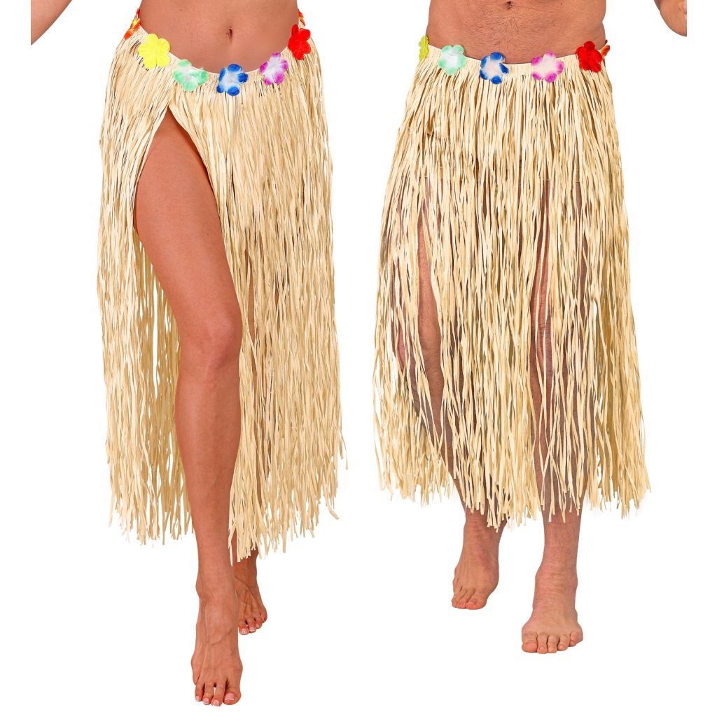 Havajská béžová Hula Hula sukně 80 cm