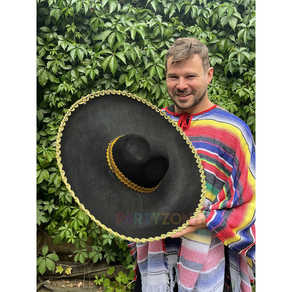 mexické sombrero velké černé