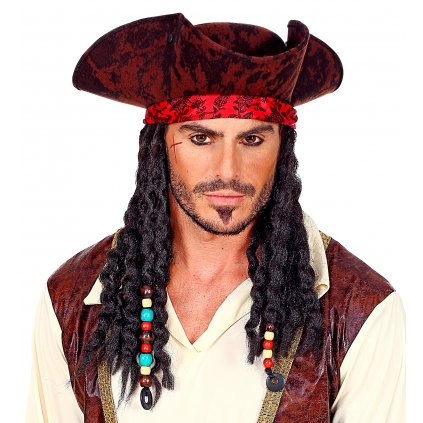 klobouk piráta s parukou