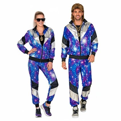 Retro disco souprava (unisex) modra