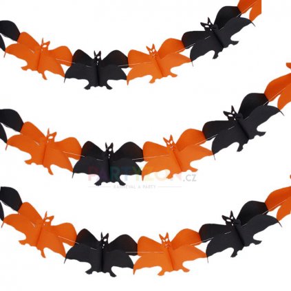halloween girlanda papirova netopyr
