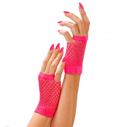 neonové rukavice růžové