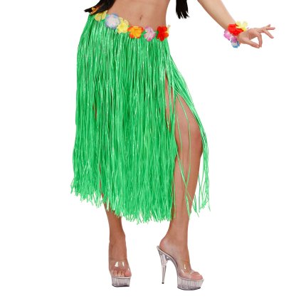 Havajská Hula Hula sukně zelená 60 cm