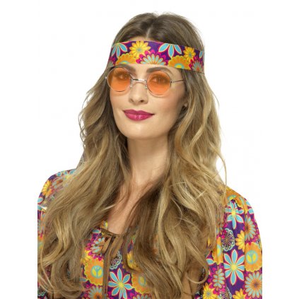 Hippie brýle lenonky oranžové