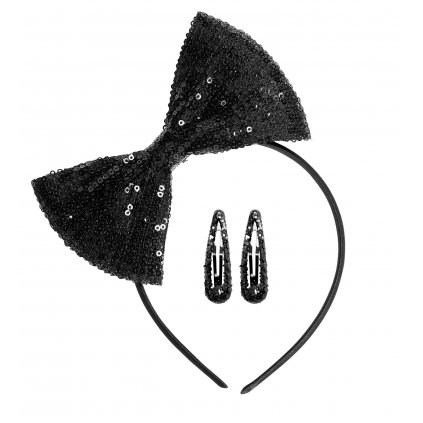 Čelenka s flitrovoým motýlkem a sponky do vlasů 80. léta