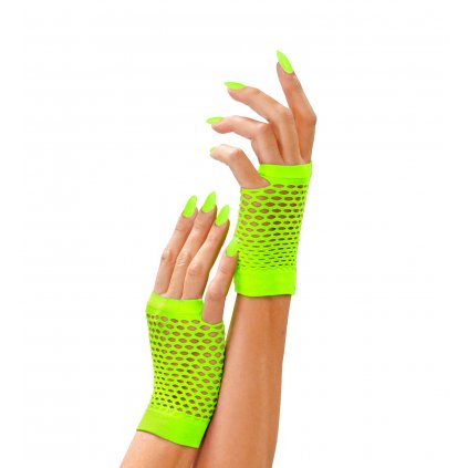 Krátké zelené síťované rukavice