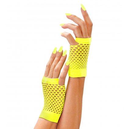 Krátké žluté síťované rukavice