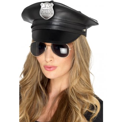 Koženková čepice Policista unisex