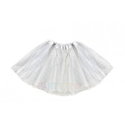 bílá třpytivá tutu sukne pro děti 30 cm