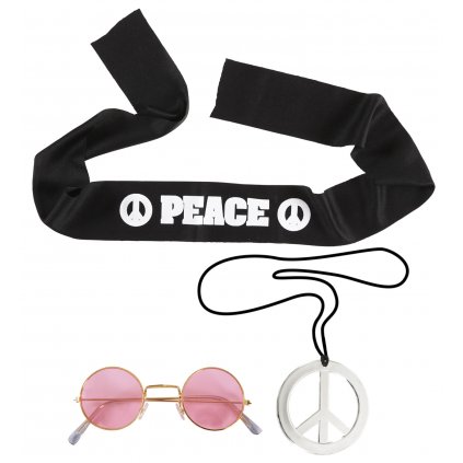 Hippies doplňky - čelenka, brýle, náhrdelník