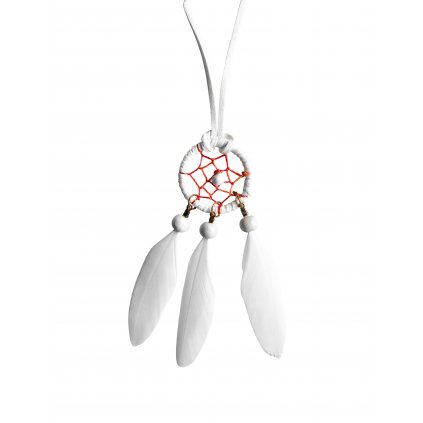 Indiánský náhrdelník bílý lapač snů