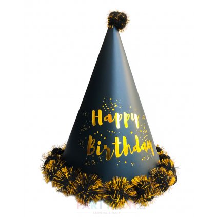 Elegantní narozeninová čepice černá